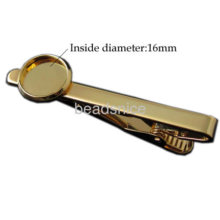 Tie clip with blank settings Vacuum real gold plating 54X5mm